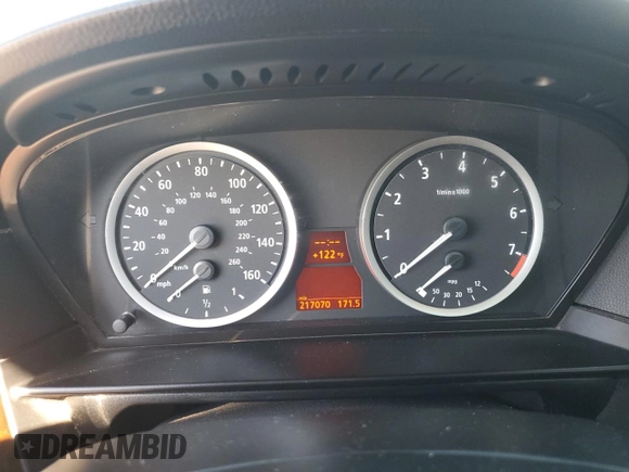 2007 BMW 5 Series 530i with VIN WBANE73537CM55373, listed as a Copart auction lot 46477245 with 217,070 mi miles and Salvage Title. Bid and sale history available at DreamBid. Image 9.