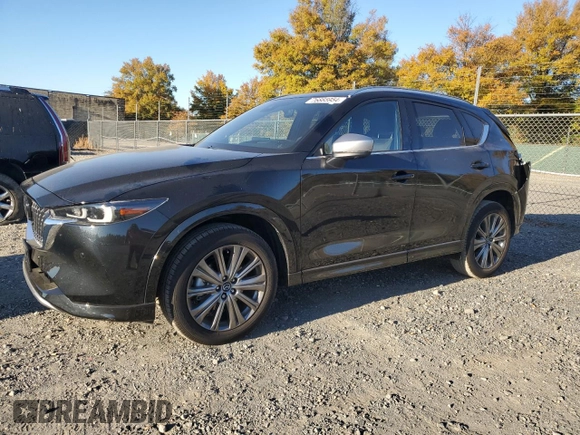 2024 Mazda CX-5 2.5 Turbo Signature with VIN JM3KFBXY8R0398139, listed as a Copart auction lot 76885954 with 7,266 mi miles and Salvage Title. Bid and sale history available at carsss.com. Image 1.
