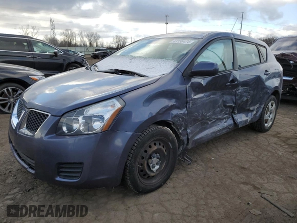 2009 Pontiac Vibe w/1SA with VIN 5Y2SP67829Z411959, listed as a Copart auction lot 43199474 with 134,217 mi miles and Salvage Title. Bid and sale history available at carsss.com. Image 1.