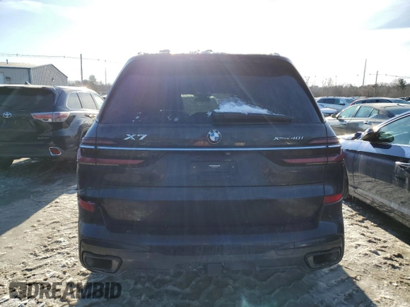 2023 BMW X7 xDrive40i with VIN 5UX23EM03P9P28696, listed as a Copart auction lot 44362265 with 0 mi miles and Non Repairable. Bid and sale history available at carsss.com. Image 6.