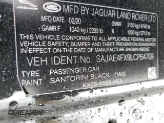 2020 Jaguar XE S with VIN SAJAE4FX9LCP64709, listed as a Copart auction lot 54824115 with 17,657 mi miles and Salvage Title. Bid and sale history available at DreamBid. Image 13.