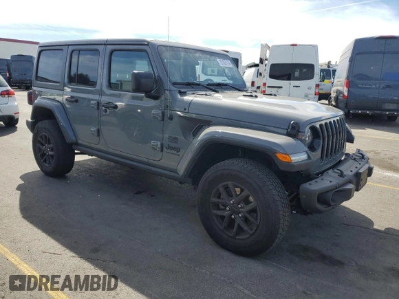 2023 Jeep Wrangler Willys Sport with VIN 1C4HJXDM6PW583932, listed as a Copart auction lot 75165174 with 7,624 mi miles and Salvage title. Bid and sale history available at DreamBid. Image 4.