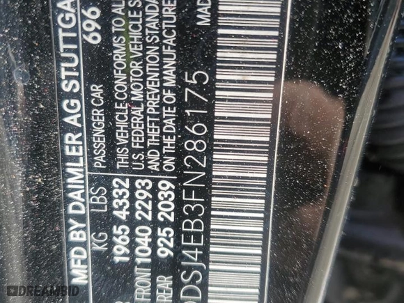 2015 Mercedes-Benz CLA-Class CLA 250 with VIN WDDSJ4EB3FN286175, listed as a Copart auction lot 49671775 with 110,416 mi miles and Salvage Title. Bid and sale history available at carsss.com. Image 12.