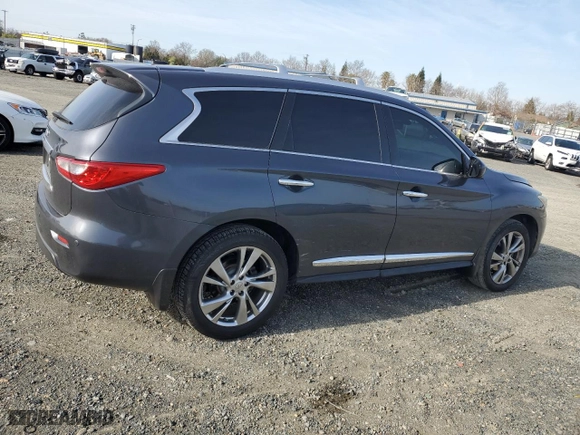2013 Infiniti JX35 with VIN 5N1AL0MN6DC336706, listed as a Copart auction lot 46359835 with 161,609 mi miles and Salvage Title. Bid and sale history available at carsss.com. Image 3.