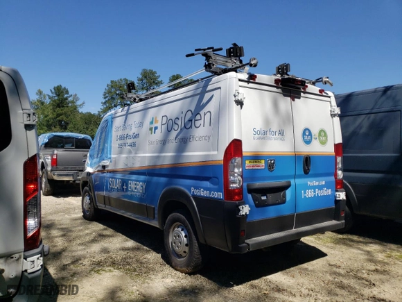 2022 Ram ProMaster Cargo Van with VIN 3C6LRVAG6NE106986, listed as a Copart auction lot 69816484 with 0 mi miles and Salvage Title. Bid and sale history available at carsss.com. Image 2.