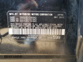 2015 Mitsubishi Lancer ES with VIN JA32U2FU5FU021817, listed as a Copart auction lot 54495595 with 95,349 mi miles and Salvage title. Bid and sale history available at DreamBid. Image 12.