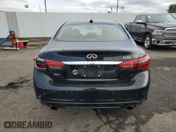 2018 Infiniti Q50 3.0t LUXE with VIN JN1EV7AR3JM444404, listed as a Copart auction lot 48732565 with 42,118 mi miles and Salvage Title. Bid and sale history available at carsss.com. Image 6.