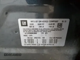 2021 Chevrolet Trax LT z VIN KL7CJPSB5MB330662, wystawiony jako Copart lot #58805965 z przebiegiem 63 157 mil mil oraz Szkoda całkowita • Salvage title. Historia ofert i sprzedaży dostępna na DreamBid. Obrazek 12.