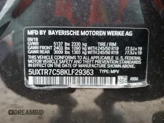2019 BMW X3 sDrive30i with VIN 5UXTR7C58KLF29363, listed as a Copart auction lot 44456625 with 97,346 mi miles and Salvage Title. Bid and sale history available at carsss.com. Image 14.