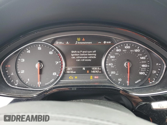 2015 Audi A8 3.0T with VIN WAU3GAFD2FN039318, listed as a Copart auction lot 54906635 with 146,767 mi miles and Salvage Title. Bid and sale history available at DreamBid. Image 9.