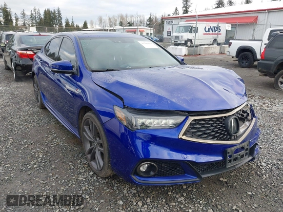 2018 Acura TLX w/A-SPEC Pkg with VIN 19UUB3F66JA004821, listed as a IAAI auction lot 41502028 with 53,317 mi miles. Bid and sale history available at carsss.com. Image 1.