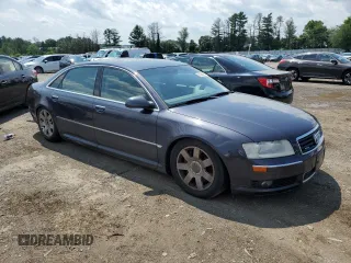 2005 Audi A8 with VIN WAUML44E75N002924, listed as a Copart auction lot 65384645 with Not provided miles and Salvage title. Bid and sale history available at DreamBid. Image 4.
