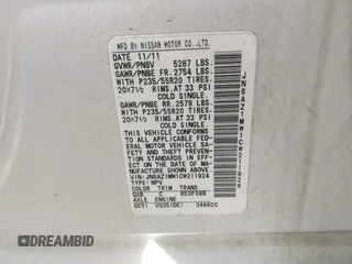 2012 Nissan Murano SL z VIN JN8AZ1MW1CW211924, wystawiony jako IAAI lot #41830188 z przebiegiem 212 549 mil mil oraz . Historia ofert i sprzedaży dostępna na DreamBid. Obrazek 9.