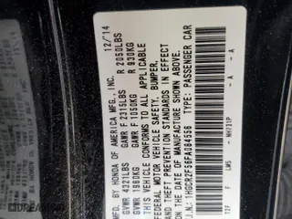 2015 Honda Accord Sedan Sport with VIN 1HGCR2F56FA084556, listed as a Copart auction lot 51522165 with 154,812 mi miles and Salvage Title. Bid and sale history available at carsss.com. Image 12.