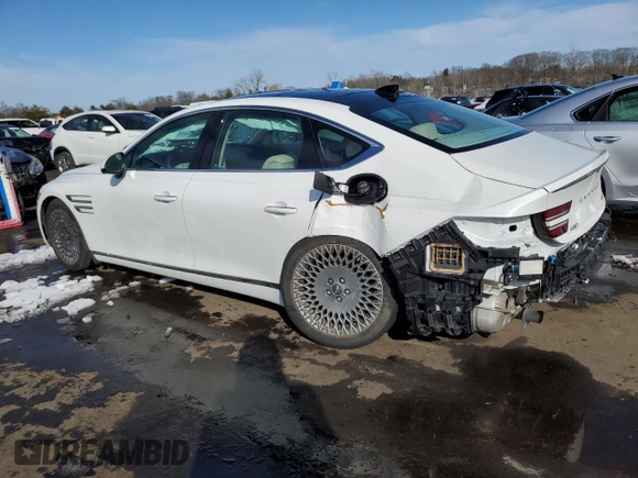 2022 Genesis G80 2.5T with VIN KMTGB4SC3NU092276, listed as a Copart auction lot 45701605 with 22,881 mi miles and Salvage Title. Bid and sale history available at carsss.com. Image 2.