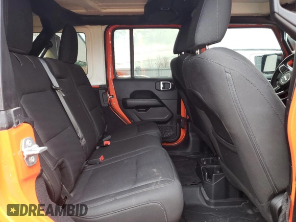 2018 Jeep Wrangler Unlimited Sahara z VIN 1C4HJXEG3JW248594, wystawiony jako Copart lot #46171035 z przebiegiem 78 979 mil mil oraz Szkoda całkowita • Salvage title. Historia ofert i sprzedaży dostępna na DreamBid. Obrazek 10.