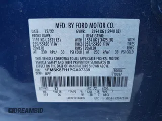 2023 Ford Explorer Limited with VIN 1FMSK8FH1PGA07339, listed as a IAAI auction lot 41018629 with 26,440 mi miles and . Bid and sale history available at DreamBid. Image 9.