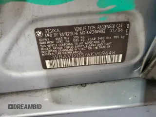 2006 BMW 3 Series 325xi z VIN WBAVD13576KV09648, wystawiony jako Copart lot #56539975 z przebiegiem 131 721 mil mil oraz Szkoda całkowita • Salvage title. Historia ofert i sprzedaży dostępna na DreamBid. Obrazek 12.