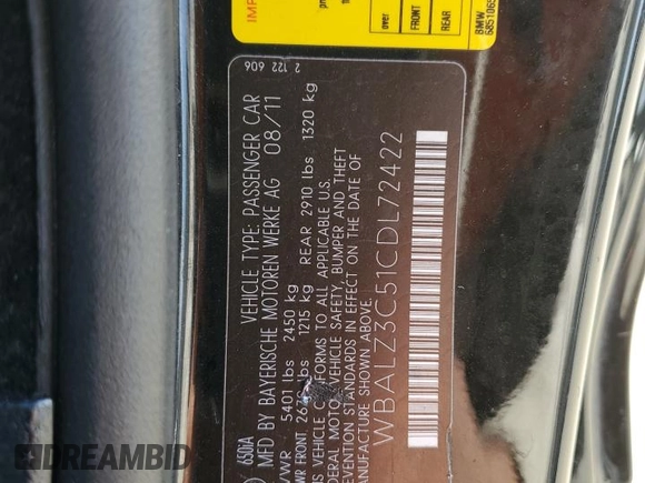 2012 BMW 6 Series 650i z VIN WBALZ3C51CDL72422, wystawiony jako Copart lot #87447914 z przebiegiem 115 376 mil mil oraz Szkody całkowita. Historia ofert i sprzedaży dostępna na DreamBid. Obrazek 12.