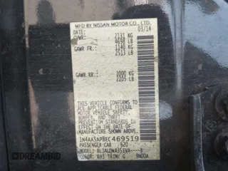 2014 Nissan Maxima S with VIN 1N4AA5AP8EC469519, listed as a IAAI auction lot 42180940 with 119,966 mi miles and . Bid and sale history available at DreamBid. Image 9.
