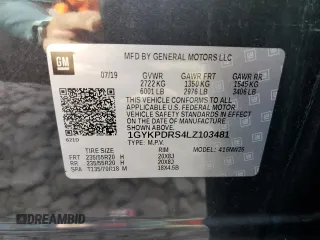 2020 Cadillac XT6 AWD Premium Luxury with VIN 1GYKPDRS4LZ103481, listed as a Copart auction lot 69148554 with 69,407 mi miles and Salvage title. Bid and sale history available at DreamBid. Image 15.