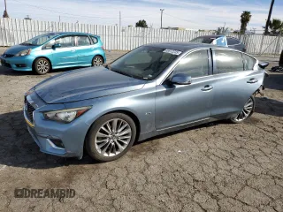 2019 Infiniti Q50 3.0t LUXE with VIN JN1EV7AR2KM551297, listed as a Copart auction lot 46912235 with 37,648 mi miles and Salvage Title. Bid and sale history available at carsss.com. Image 1.