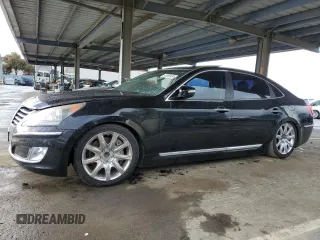 2012 Hyundai Equus Signature with VIN KMHGH4JH4CU056843, listed as a Copart auction lot 48989495 with 87,458 mi miles and Salvage Title. Bid and sale history available at DreamBid. Image 1.