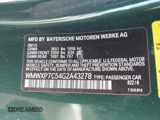 2016 MINI Hardtop S with VIN WMWXP7C54G2A43278, listed as a IAAI auction lot 41681056 with 55,532 mi miles and . Bid and sale history available at DreamBid. Image 9.