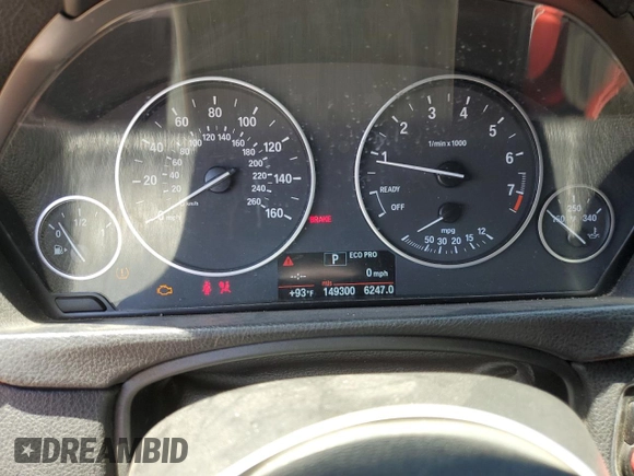 2013 BMW 3 Series 328i with VIN WBA3C1C5XDF443709, listed as a Copart auction lot 59763265 with 149,300 mi miles and Salvage title. Bid and sale history available at DreamBid. Image 9.