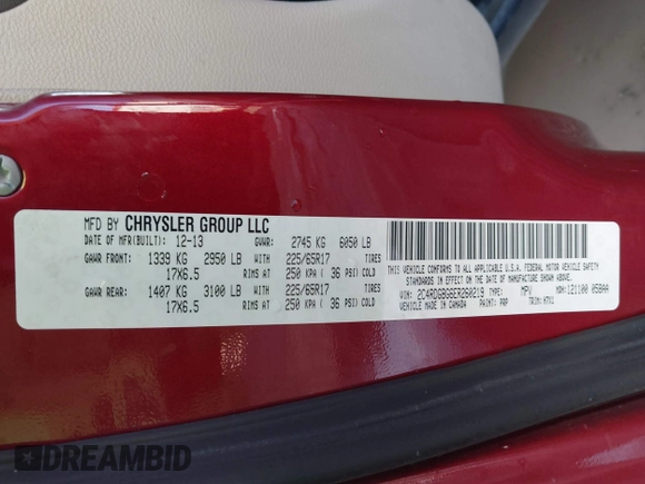 2014 Dodge Grand Caravan American Value with VIN 2C4RDGBG6ER260219, listed as a IAAI auction lot 41516864 with 162,293 mi miles and . Bid and sale history available at DreamBid. Image 9.