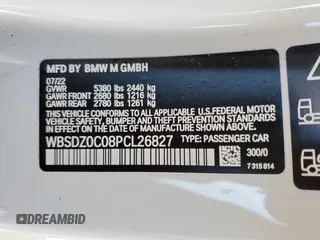 2023 BMW M8 Competition z VIN WBSDZ0C08PCL26827, wystawiony jako Copart lot #36275083 z przebiegiem Nie podano mil oraz . Historia ofert i sprzedaży dostępna na DreamBid. Obrazek 13.