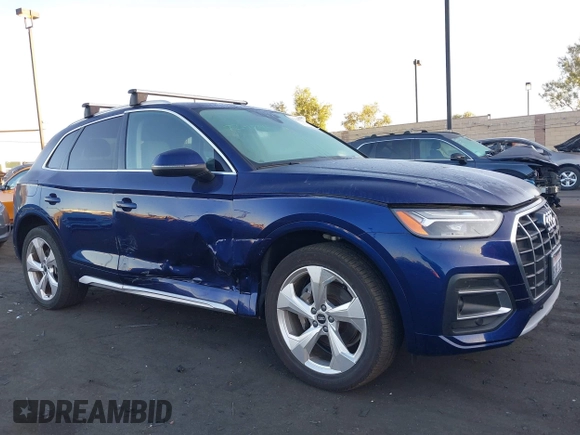 2021 Audi Q5 Premium Plus with VIN WA1BAAFY5M2015445, listed as a IAAI auction lot 42648905 with 41,312 mi miles and . Bid and sale history available at DreamBid. Image 6.