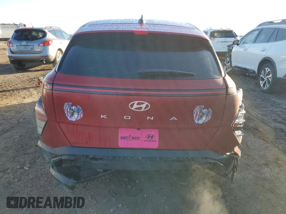2024 Hyundai Kona SE with VIN KM8HA3ABXRU171373, listed as a Copart auction lot 43258535 with 20,253 mi miles and Salvage Title. Bid and sale history available at carsss.com. Image 6.