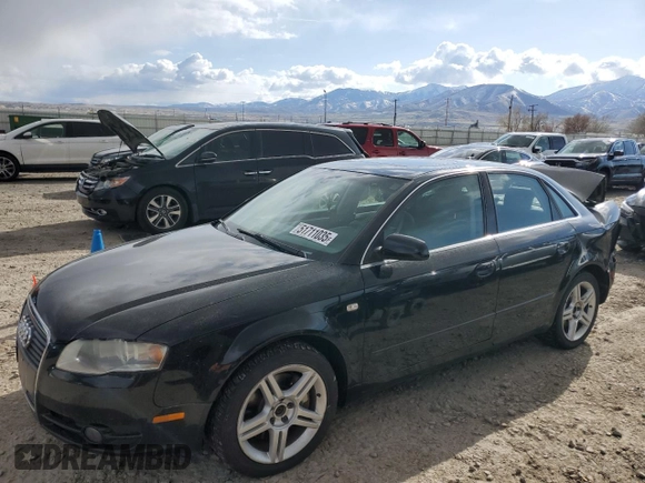 2007 Audi A4 2.0T with VIN WAUAF78E47A060120, listed as a Copart auction lot 51711035 with 108,291 mi miles and Salvage Title. Bid and sale history available at carsss.com. Image 1.
