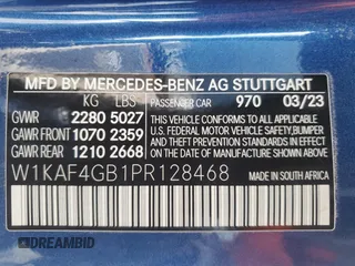 2023 Mercedes-Benz C 300 with VIN W1KAF4GB1PR128468, listed as a Copart auction lot 52821865 with 20,623 mi miles and Salvage title. Bid and sale history available at DreamBid. Image 13.