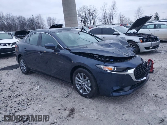 2025 Mazda 3 S with VIN 3MZBPAAM9SM454143, listed as a Copart auction lot 84151204 with Not Provided miles and Salvage Title. Bid and sale history available at DreamBid. Image 4.