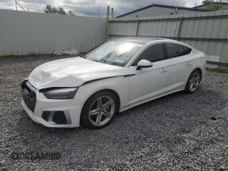 2021 Audi A5 Sportback S line Premium z VIN WAUDACF51MA016689, wystawiony jako Copart lot #56623305 z przebiegiem Nie podano mil oraz Szkoda całkowita • Salvage title. Historia ofert i sprzedaży dostępna na DreamBid. Obrazek 1.