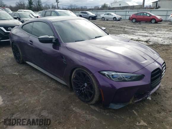 2023 BMW M4 Competition xDrive with VIN WBS43AZ05PCM25295, listed as a Copart auction lot 45448624 with 6,846 mi miles. Bid and sale history available at carsss.com. Image 4.