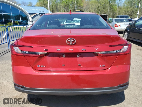 2025 Toyota Camry LE with VIN 4T1DAACK0SU016434, listed as a Copart auction lot 55310005 with 25,599 mi miles and Clean Title. Bid and sale history available at carsss.com. Image 6.