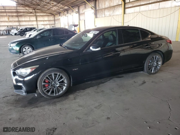 2018 Infiniti Q50 RED SPORT 400 with VIN JN1FV7AP6JM460759, listed as a Copart auction lot 44074845 with NaN miles and Clean Title. Bid and sale history available at carsss.com. Image 1.