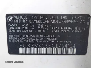 2012 BMW X5 35i z VIN 5UXZV4C55CL754164, wystawiony jako IAAI lot #42131605 z przebiegiem 147 177 mil mil oraz . Historia ofert i sprzedaży dostępna na DreamBid. Obrazek 9.