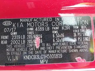 2017 Kia Niro LX with VIN KNDCB3LC1H5101819, listed as a IAAI auction lot 42064528 with 119,199 mi miles. Bid and sale history available at carsss.com. Image 9.