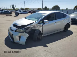 2013 Toyota Prius One with VIN JTDKN3DU3D5559012, listed as a Copart auction lot 48163655 with 0 mi miles and Salvage Title. Bid and sale history available at carsss.com. Image 1.