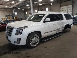 2018 Cadillac Escalade ESV Platinum z VIN 1GYS4KKJ7JR120920, wystawiony jako Copart lot #73478424 z przebiegiem 130 860 mil mil oraz Szkody całkowita. Historia ofert i sprzedaży dostępna na DreamBid. Obrazek 1.