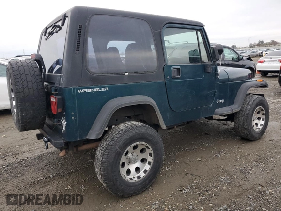 1995 Jeep Wrangler S with VIN 1J4FY19P1SP237075, listed as a Copart auction lot 84763794 with 201,888 mi miles and Salvage Title. Bid and sale history available at carsss.com. Image 3.