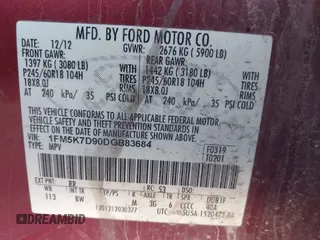 2013 Ford Explorer XLT with VIN 1FM5K7D90DGB83684, listed as a IAAI auction lot 41556438 with 173,611 mi miles. Bid and sale history available at carsss.com. Image 9.