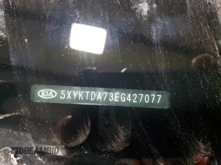 2014 Kia Sorento LX with VIN 5XYKTDA73EG427077, listed as a Copart auction lot 45952605 with 121,234 mi miles and Salvage Title. Bid and sale history available at carsss.com. Image 14.