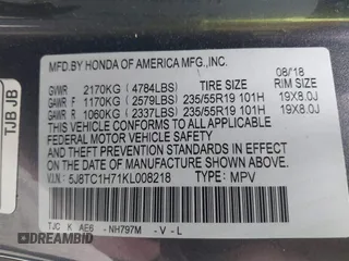 2019 Acura RDX Advance with VIN 5J8TC1H71KL008218, listed as a IAAI auction lot 41793344 with 110,633 mi miles and . Bid and sale history available at DreamBid. Image 9.