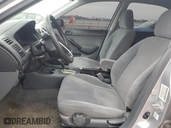 2001 Honda Civic EX with VIN 1HGES26711L037303, listed as a Copart auction lot 47243545 with 103,292 mi miles and Salvage Title. Bid and sale history available at DreamBid. Image 7.