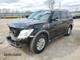 2017 Nissan Armada SV with VIN JN8AY2ND5H9007347, listed as a Copart auction lot 47767925 with 186,540 mi miles and Salvage Title. Bid and sale history available at carsss.com. Image 1.